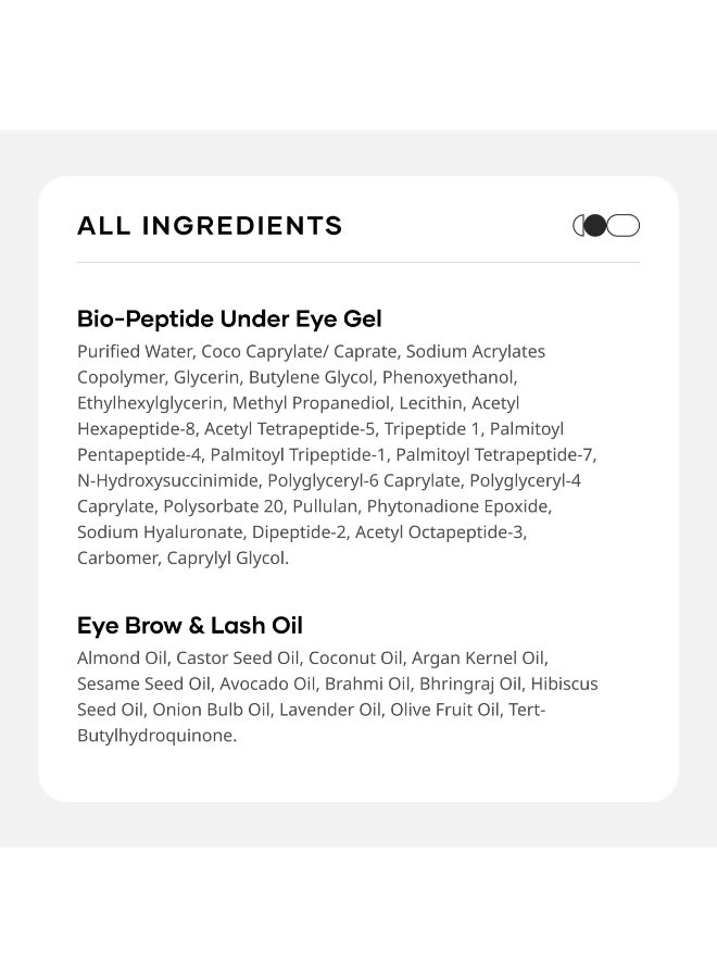 Cureskin Eye Care Combo | Eye Brow & Lash Oil | Bio-Peptide Under Eye Gel to Reduce Dark Circles | Eyelash Growth Serum | Under Eye Cream for Dark Circles for Women and Men | Lash Serum for Eyelash Growth - Image 4